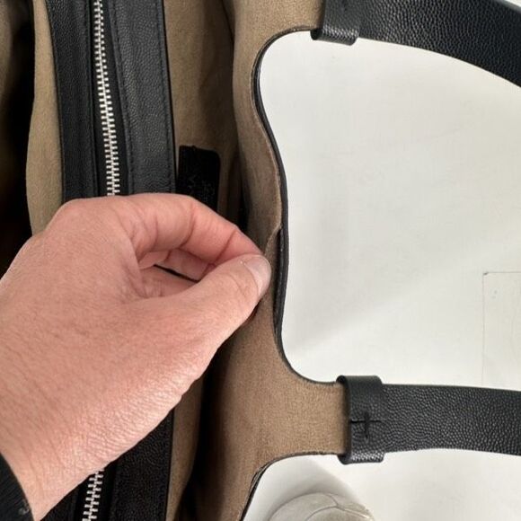 Lia Numa black leather handbag top handle bag satchel made in Italy - Picture 5 of 16